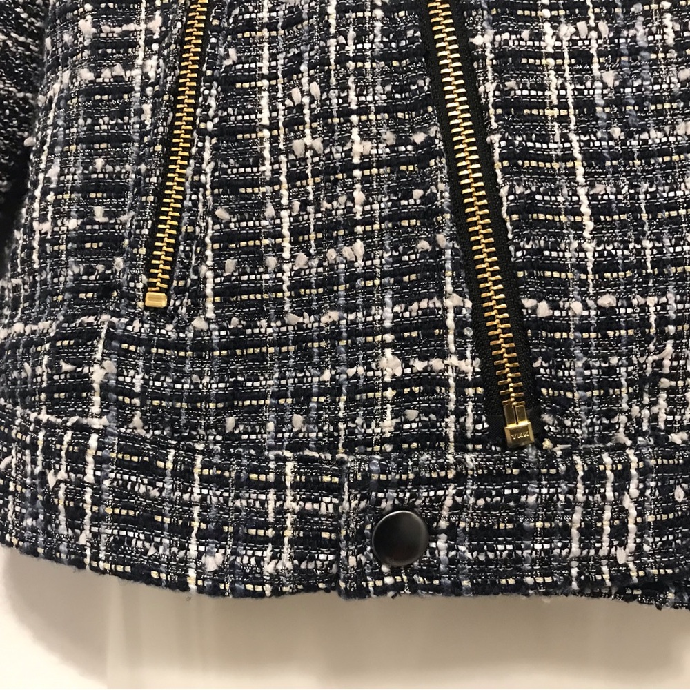 SUNDAYS bliss lined jacket navy zip up top blazer size small - Picture 7 of 10